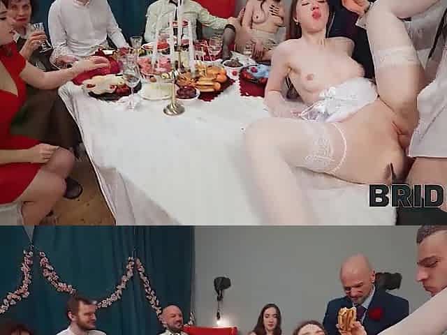 BRIDE4K. The cumming Bride at the Wedding ceremony