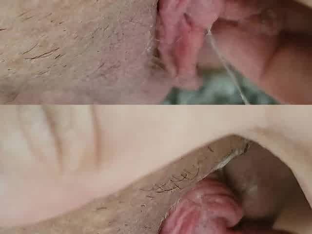 FTM male plays with moist twat and big love button