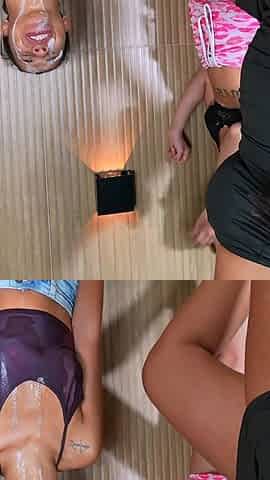 Spitting Lesbian Gang Bang - Five Sexy Babes and 40 Liter Finest Luxus Spit