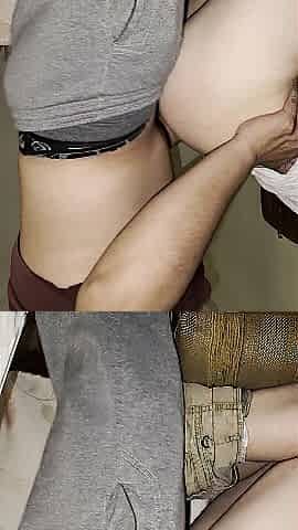 That babe asks me to bang her on the chair, this babe lowers her panties, bows over and gives me her butt