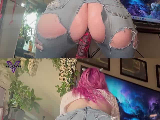 Large Butt Creamy Sextoy Riding