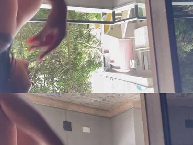 Latina Horny Ass Fucks Dick Gardener and Ends up Full of Milk