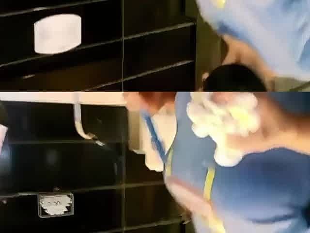 Large Breasts Cleaning Lady