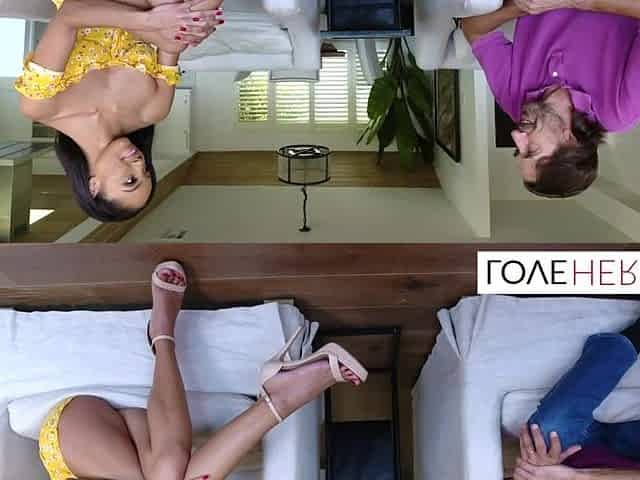 Feet flirting with her boyfriends daddy