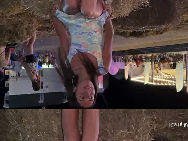 Barefaced hotty took off her pants in public