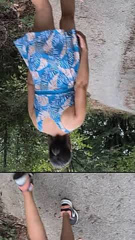 Nude walk and piss