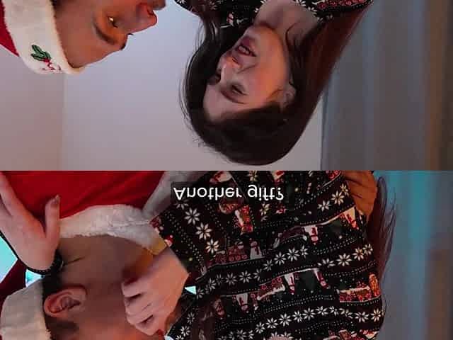 Petite russia girl fucks Santa