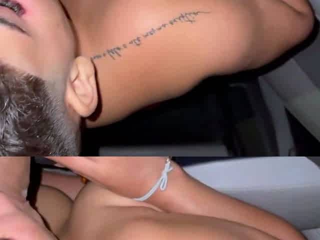 Horny couple pounds in Uber car with large culo and inborn