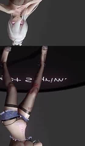 [mmd] Haku-wiggle; Erotic Tattoos; Black Stockings; Jeans; Glasses; Lingerie