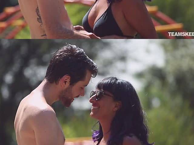 Delicious tanned babe Kali Sudhra gives a blowjob and gets fucked by the poolside