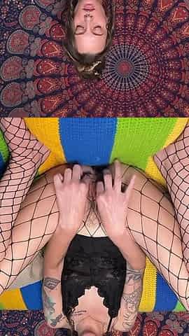 Chery Trees Fingering and Fucking Wet Pussy in Fishnets