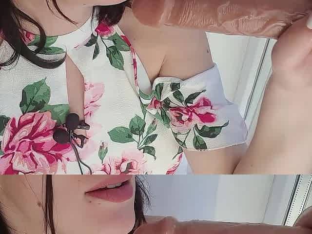 Intensive sloppy Oral ends with a twat thighjob (ASMR JOI)