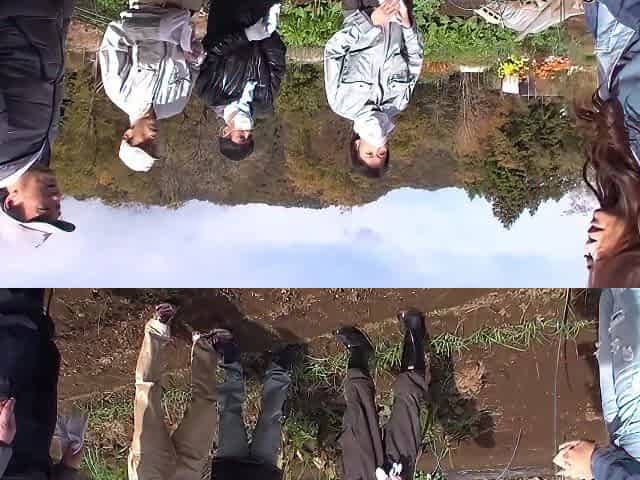 Cute Japanese Girl Delights Four Japanese Men In The Field