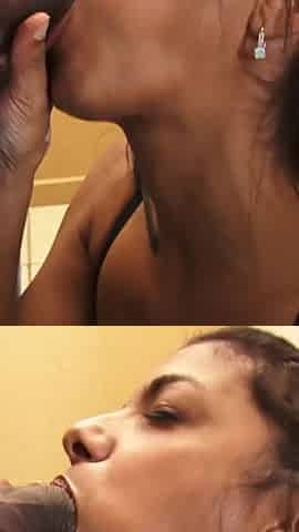 Sweet ebony teen in stockings fucked hard from BBC dude