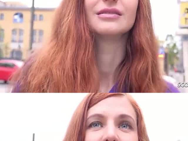 Thin Red Head Ukrainian Teenie Pickup For Hard Casting Banged! With Arian Joy