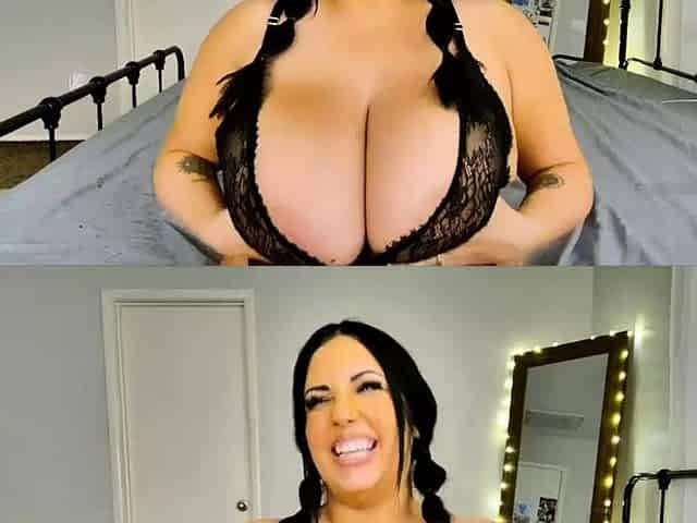 Nasty brunette pornstar with big boobs