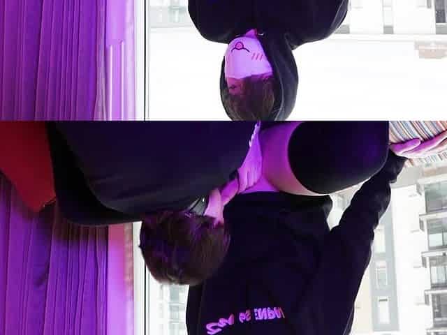Femboy suck & screw by the hotel window
