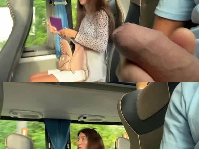 Rod Tugjob until Cum in Public Bus Full of People - Public Flashing