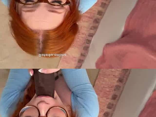 innocent redhead, receiving a huge BBC