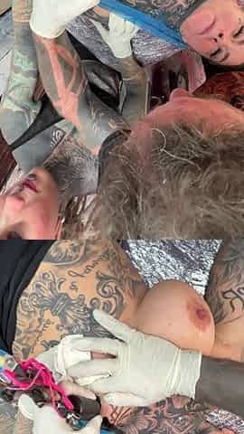 Tattooed Cutie Gets Her Tits Inked Then Rides Schlong & Takes Anal