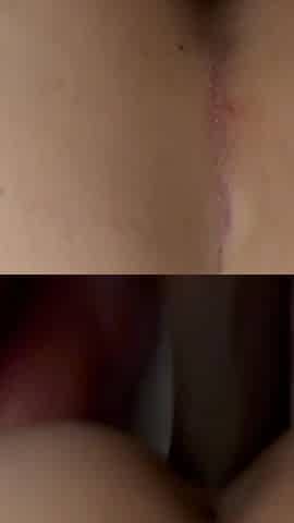 Hairy Juicy Pussy Filled and Leaking Massive BBC Creampie