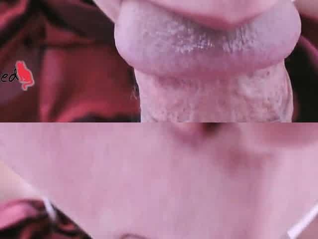 Jizz Flow from the tip of the tongue