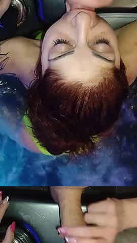 Blowjob in Jacuzzi, Cum on Face and in Mouth