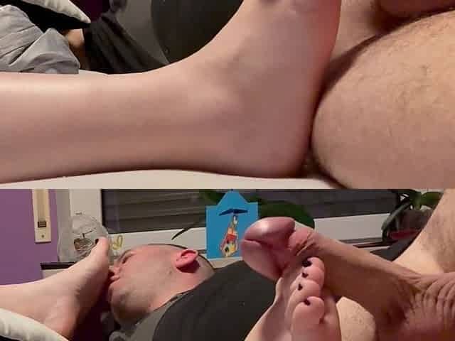 Foot Smelling Close up Toesjob Cum on Feet