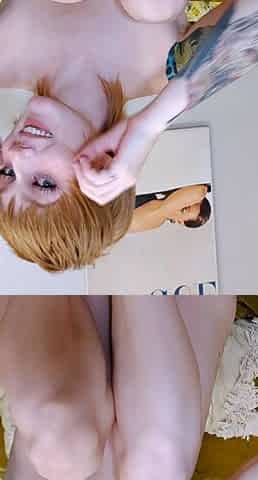 Violet lovely amateur redhead woman toying