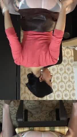 Layered nylons and dildo riding