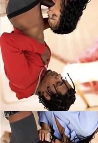 hawt red bone ai blowinng on large ebony jock