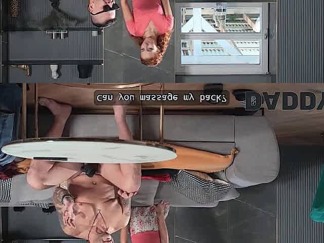 DADDY4K. Redhead girlfriend with natural body is cheating on her BF with a blind chap