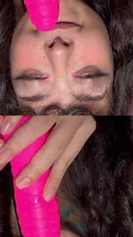 Girl with Split Tongue and Hairy Pussy and Pits Make Squirting