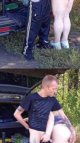 In the Park, I Fuck My Neighbor in Her Pussy Doggy Style, Then in Her Mouth and Cum Twice in a Minute