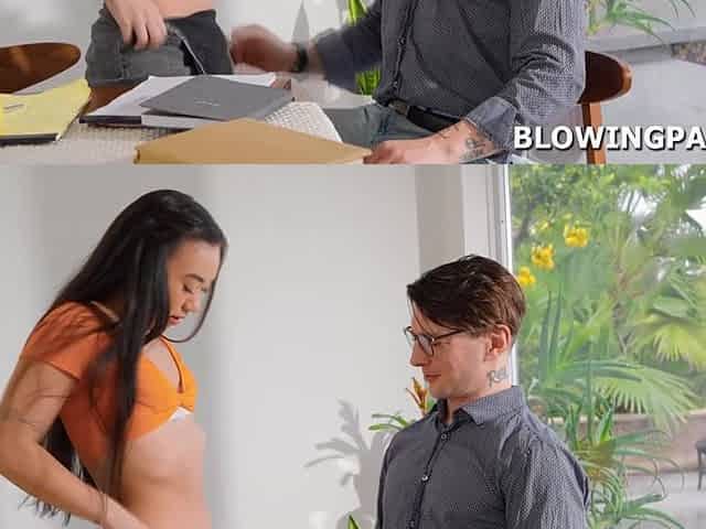 Petite asian teen seducing her tutor then gets throat fucked