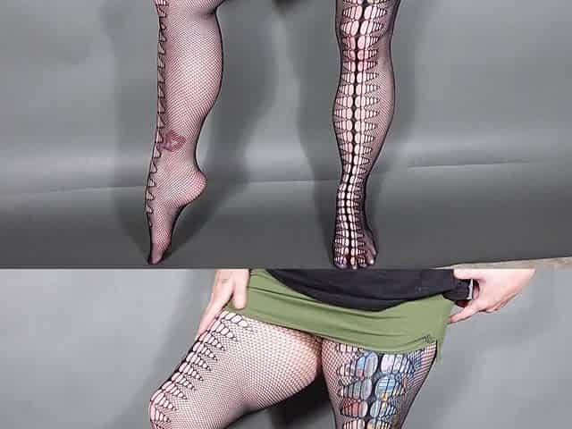Calves Flex in Crocheted Fishnet Tights