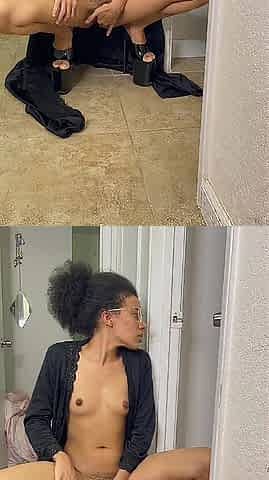 Step Mama Spies on Step Son in the Shower and Masturbates Watching Him!