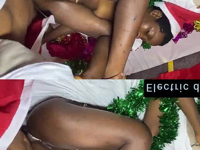 Christmas large penis Santa gifts hawt Black teen raw creampie sex
