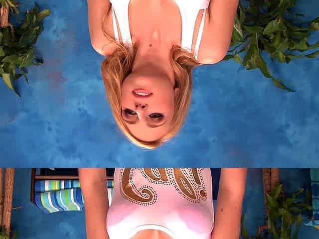 Stunning blonde teen fingering pussy in the great outdoor