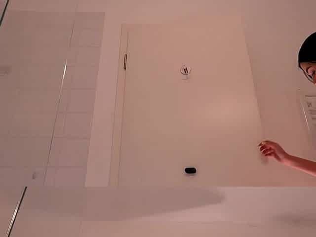 Sexy hot slender taut twat cutie in the baths prepares for night out in a pink cut mini petticoat