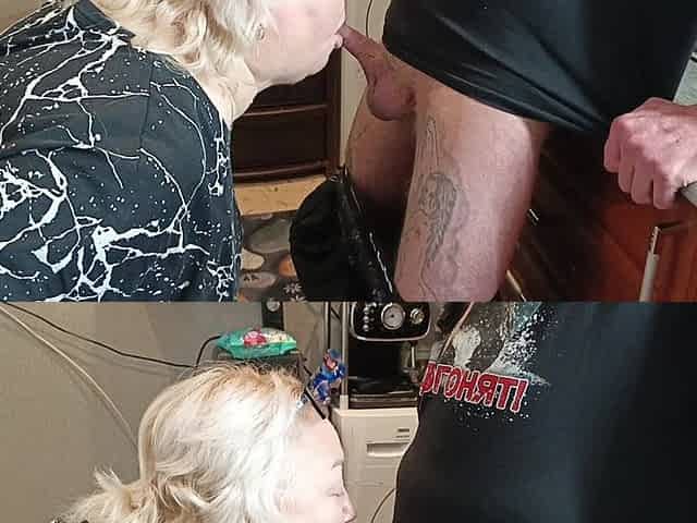 The Bitch Spat Out All the Cum After a Blowjob