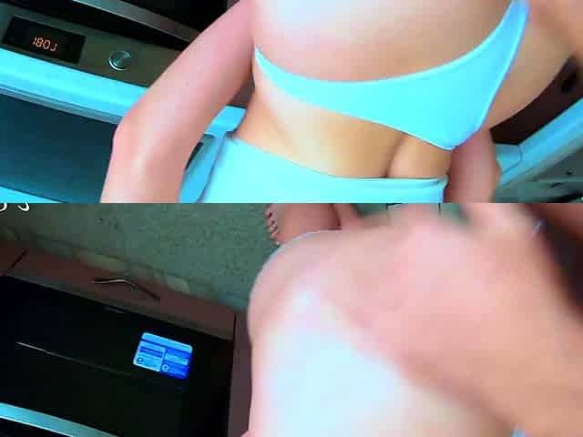 Sex with a slim blonde neighbor. She asked to cum on her