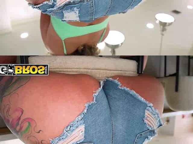 BANGBROS - Raven Thick Likes Bouncing Her Large Booty On A Dong And Taking A Juicy Load All Over Her Face
