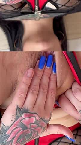 Tattooed Babe Teases While Masturbating - Then Gets Her Tight Ass Fucked Hard