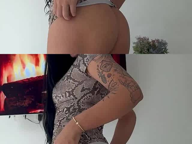Plugged brunette Latina makes it obvious which hole wants it more