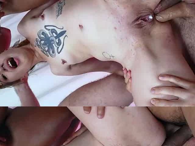 Redhead Von Poison's Insane DAP and DP Gape with Deep Anal