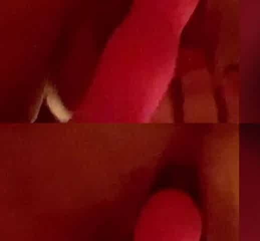 Trying to fit pink hard sex toy in my constricted soaked nice-looking twat