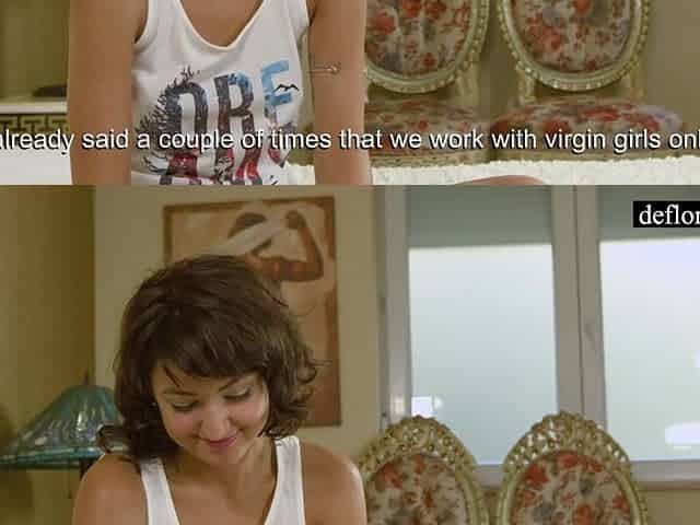 Virgin casting with cute Melinda