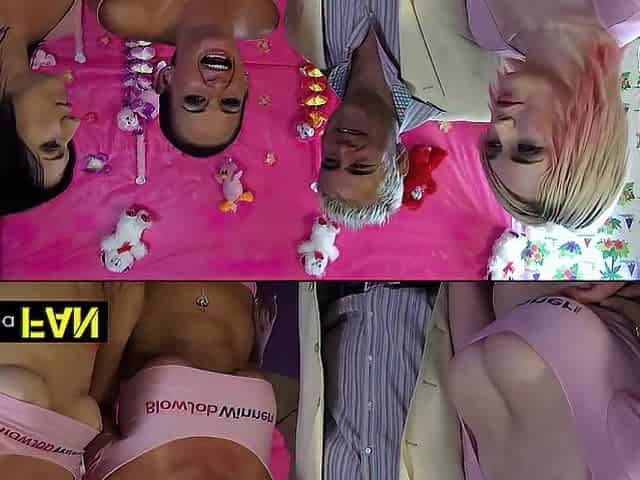 A Kneeling Threesome Of Whores Services A Kenyan Ebony Dong!