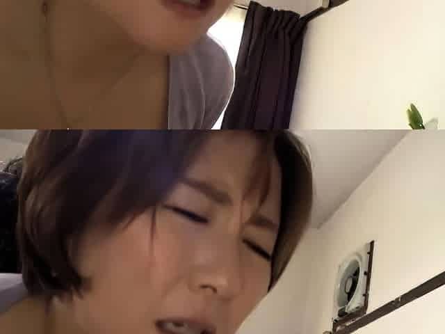 Japanese teen An Himeno in black lingerie sucking dick